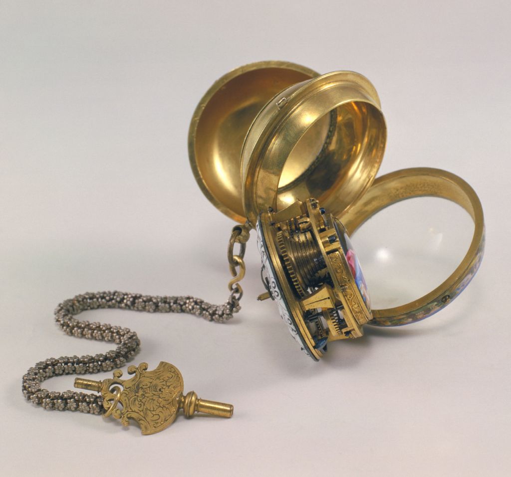 铜镀金壳画珐琅怀表(全形4)